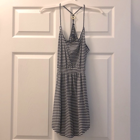 Ocean Drive Dresses & Skirts - NWOT Blue and White Striped Dress with Anchor